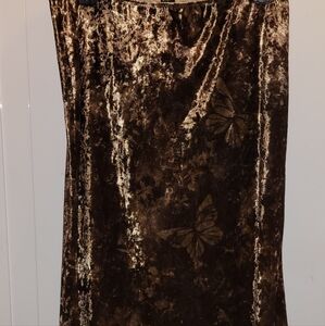 Elegant Brown Velvet Skirt